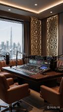 Podcast Room Dubai with HD Cameras and Studio Lighting