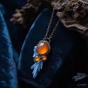 Astounding Curves: Herbal Kyanite-orange jewelry Set That'll Go Away You Spellbound