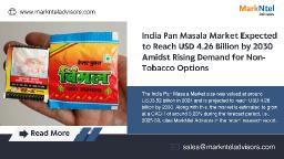 India’s Pan Masala Market to Hit USD 4.26 Billion by 2030