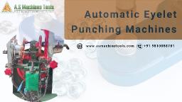 Automatic Eyelet Punching Machines: Manufacture in India